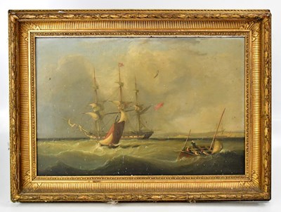 Lot 338 - 19TH CENTURY SCHOOL; oil on canvas, maritime...