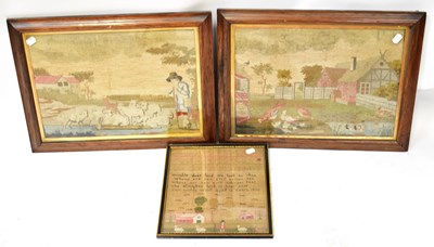 Lot 713 - A George III alphabet sampler dated 1826, with...