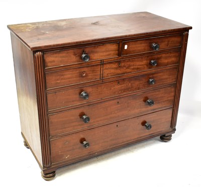 Lot 99 - A George III mahogany chest of two short over...