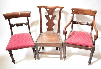 Lot 19 - A Regency mahogany bar-back carver dining...