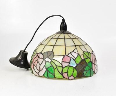 Lot 141 - A Tiffany-style leaded stained glass ceiling...