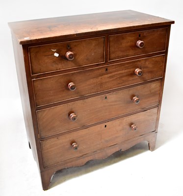 Lot 95 - A George III mahogany chest of two short over...