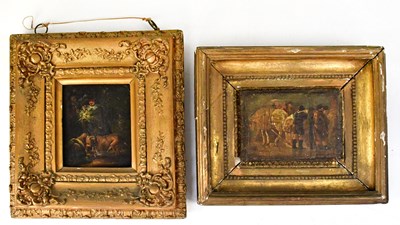 Lot 759 - 20TH CENTURY CONTINENTAL SCHOOL; two oils on...