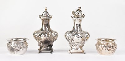 Lot 914 - A pair of Edward VII hallmarked silver...
