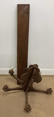 Lot 791 - ALBERT OAKROYD; a simple carved oak shelf,...