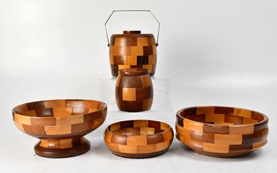 Lot 611 - CAMBRIDGEWARE; a collection of parquetry ware...