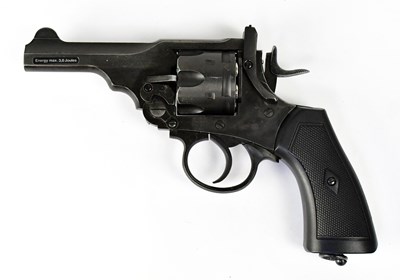 Lot 385 - WEBLEY; a Mk IV .22 CO2 powered air revolver,...