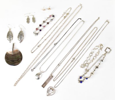 Lot 1119 - A quantity of 925 silver jewellery, to include...