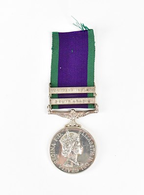 Lot 458 - An Elizabeth II General Service Medal with two...