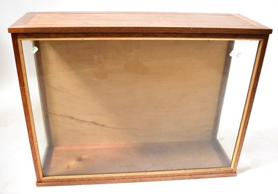 Lot 681 - A glazed mahogany taxidermy case, 71 x 94 x 29....