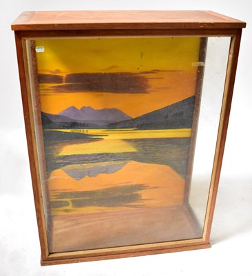 Lot 692 - A glazed mahogany taxidermy case, with painted...