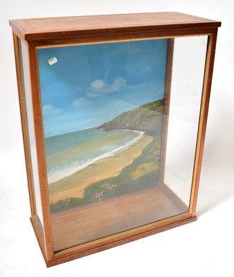 Lot 693 - A glazed mahogany taxidermy case, with painted...