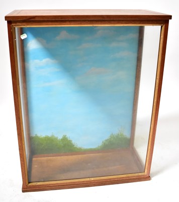 Lot 690 - A glazed mahogany taxidermy case, with painted...
