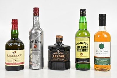 Lot 430 - WHISKEY; five bottles including a single...