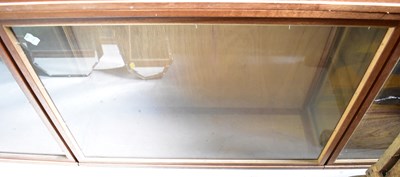 Lot 689 - A glazed mahogany taxidermy case, 71 x 94 x 29....