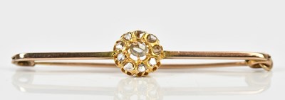 Lot 81 - A Victorian diamond set yellow metal brooch...