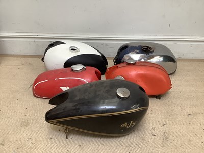 Lot 2013 - A collection of vintage motorcycle fuel tanks...