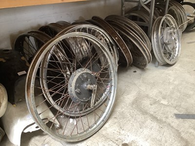 Lot 2014 - A large collection of motorcycle rims, approx 26.