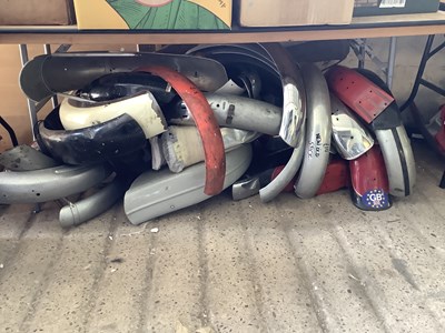 Lot 2023 - A large collection of motorcycle mudguards.