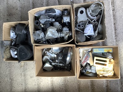 Lot 2028 - A collection of mixed vintage motorcycle parts,...