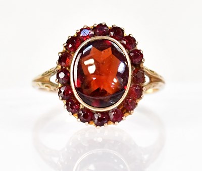 Lot 1036 - A Victorian yellow gold cluster ring set with...