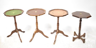 Lot 10 - Three reproduction mahogany wine tables of...