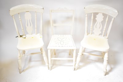Lot 53 - Two similar heavy country chairs and a bedroom...