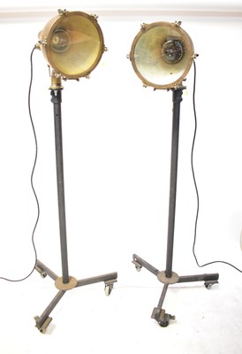 Lot 240 - A pair of large brass cased nautical search...