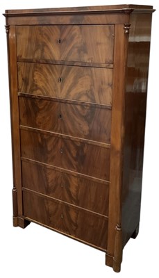 Lot 18 - A late 19th century German mahogany chest of...