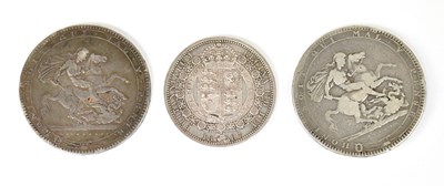 Lot 1001 - Two George III crowns, dated 1819 and 1820,...