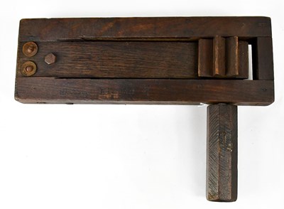 Lot 350 - A WWII wooden gas and air raid warden's rattle,...