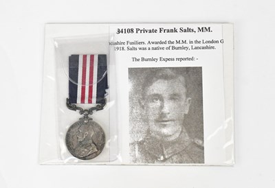 Lot 420 - A George V military medal, awarded to 34108...