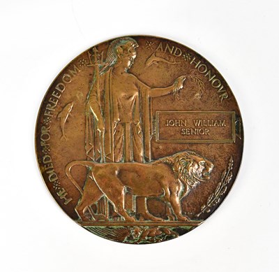 Lot 432 - A remembrance plaque named to John William...