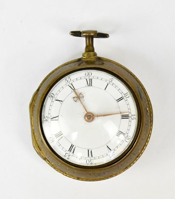 Lot 1158 - A late 18th century base metal pair cased...