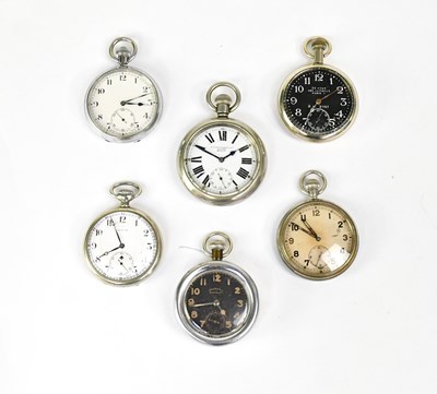 Lot 362 - Five various military issued pocket watches...