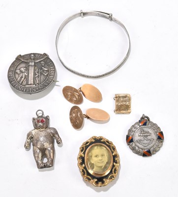 Lot 1443 - A Victorian gilt metal and black enamel...