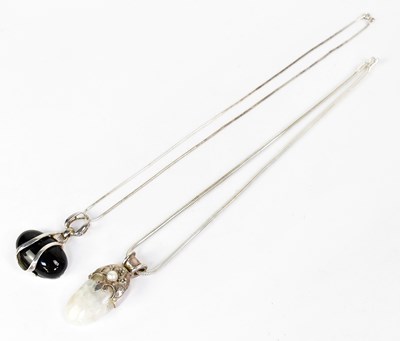 Lot 1087 - A 925 silver pendant set with a large oval...
