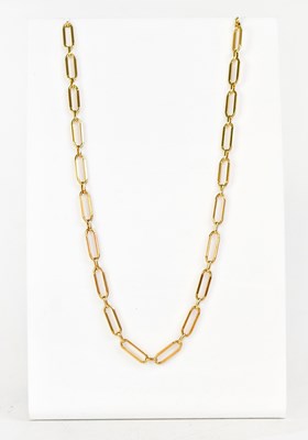 Lot 1069 - An 18ct yellow gold chain link necklace,...