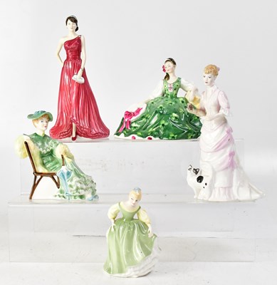 Lot 170 - ROYAL DOULTON; five porcelain figurines...