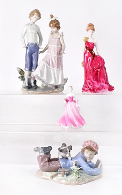 Lot 162 - LLADRÓ; two porcelain figure groups, one...