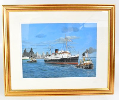 Lot 327 - DENNIS GREEN (1942-2024); gouache, 'Manxman...