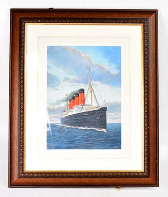 Lot 323 - DENNIS GREEN (1942-2024); gouache, 'Lusitania',...