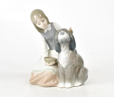 Lot 164 - LLADRÓ; a porcelain figure, 'Chow Time Girl...
