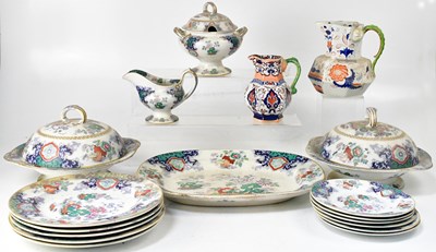 Lot 181 - A 19th century 'Asia' pattern part dinner...