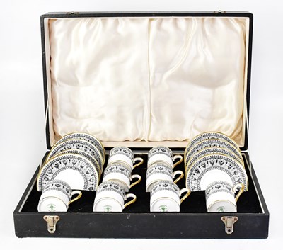 Lot 182 - CROWN STAFFORDSHIRE; a cased set of 'Black...