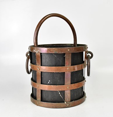 Lot 786 - A 19th century brass mounted metal coal bucket,...