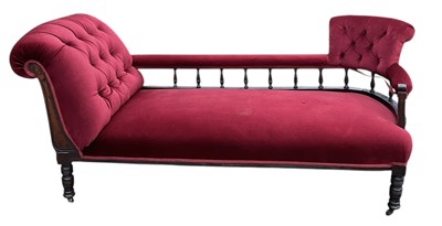 Lot 54 - An early 20th century oak framed red velvet...