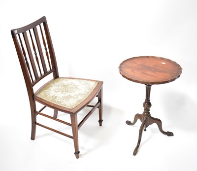 Lot 22 - An Edwardian inlaid mahogany bedroom chair...