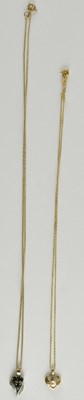 Lot 1421 - A 9ct yellow gold fine link necklace, length...
