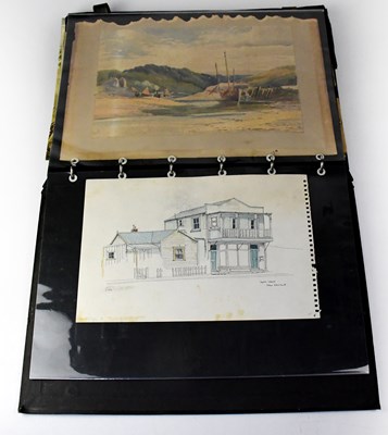 Lot 630 - A portfolio containing various watercolours,...